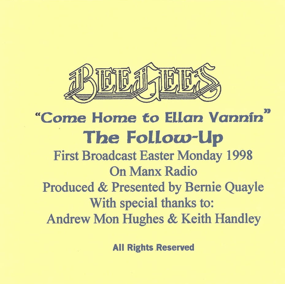 The Bee Gees - Come Home To Ellan Vannin: Follow-Up album cover